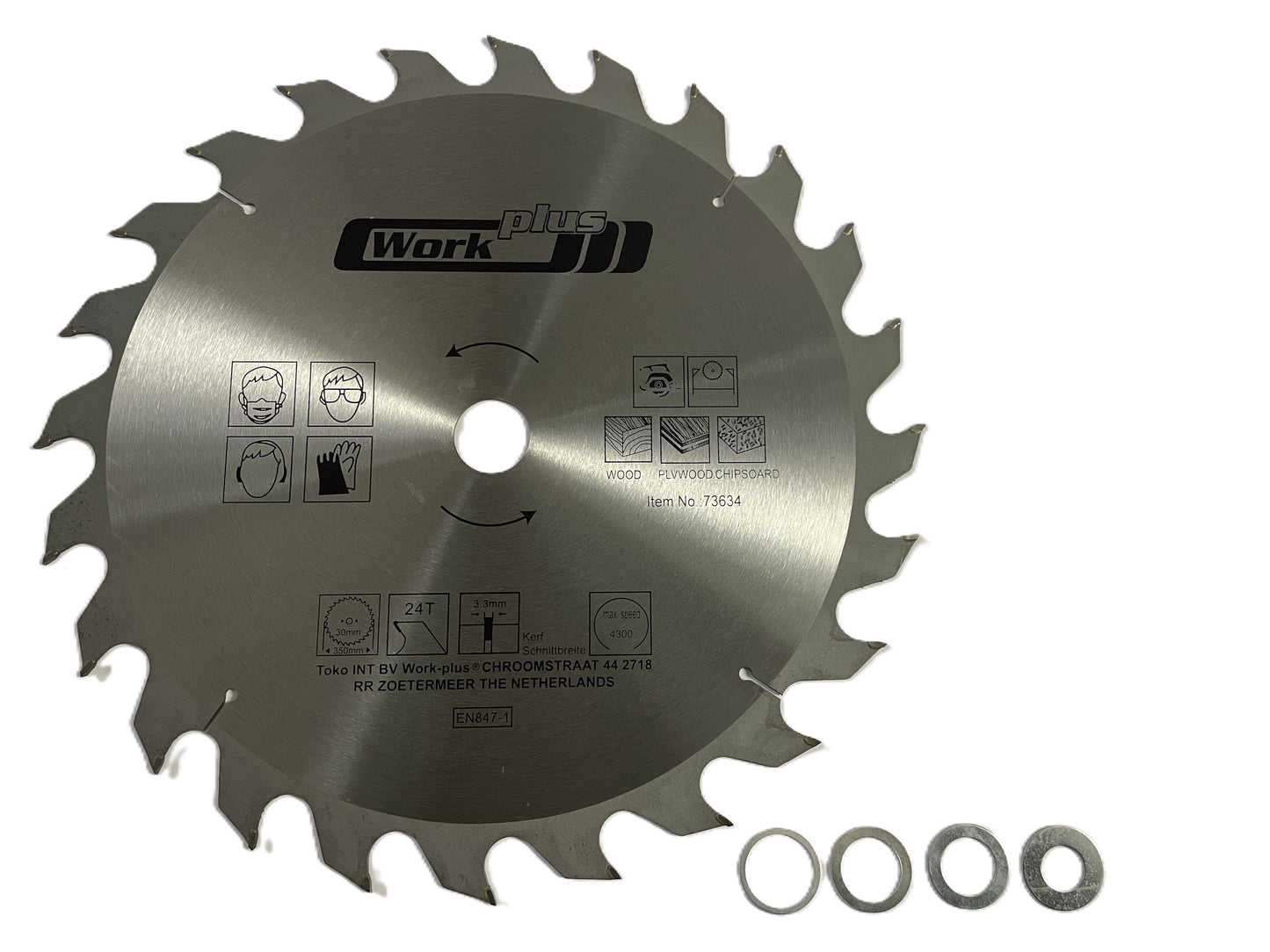3 x HM Sägeblatt Ø 350 x 30 mm 24 Zähne f. Holz Säge Hartmetall Kreissägeblatt