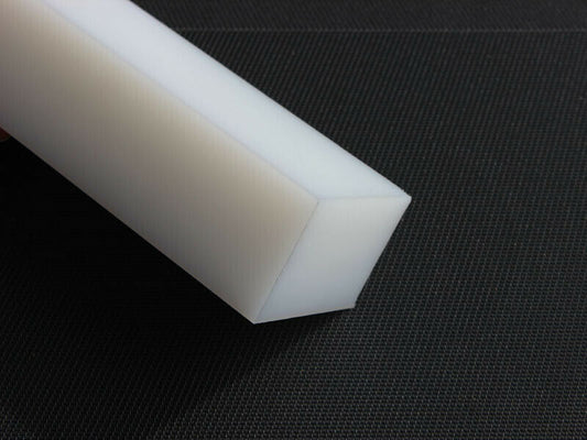 (270,18 €/m²) PTFE Kunststoff Platte weiß 570x50x10 mm Rest Stück