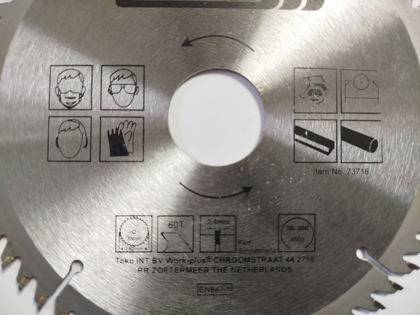 HM Sägeblatt Ø 160 x 30 mm f. Aluminium Kunststoff Alu 60 Zähne Säge Kreissägeblatt