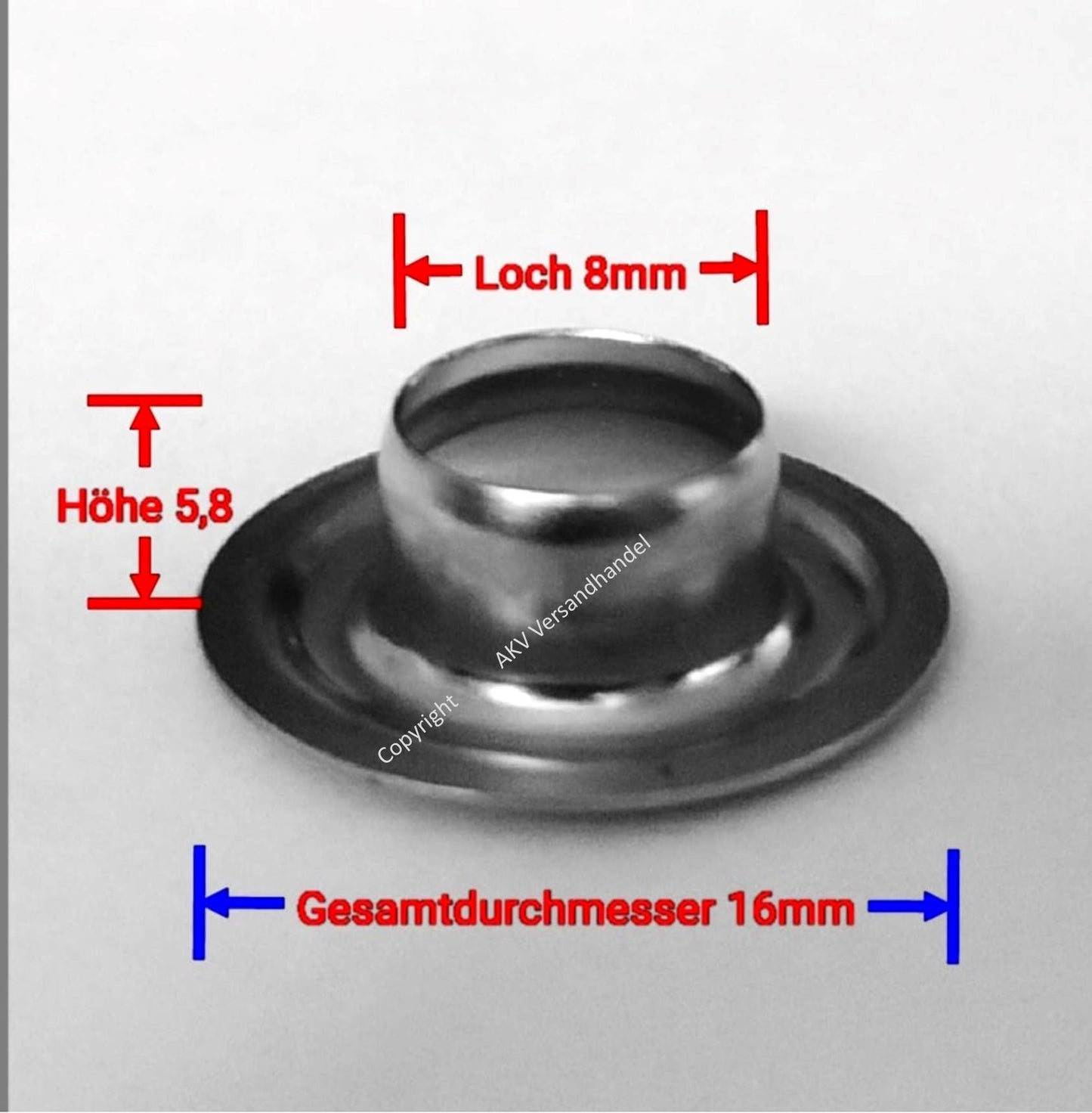 500 x Ösen Rundösen Messing rostfrei 8mm DIN 7332