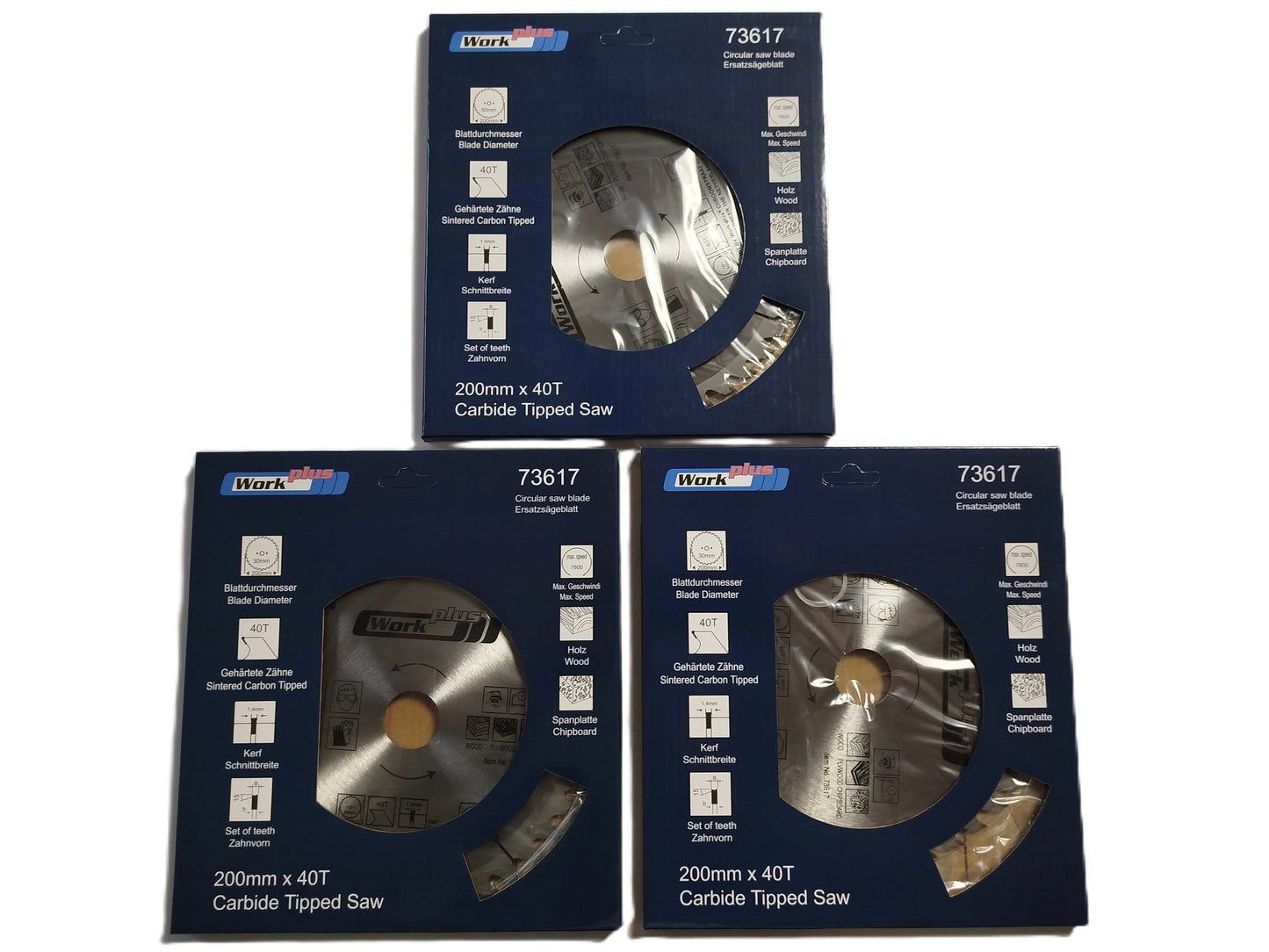 3 x HM Sägeblatt f. Holz Kreissägeblatt Ø 200 x 30 mm 40 Zähne Säge Hartmetall