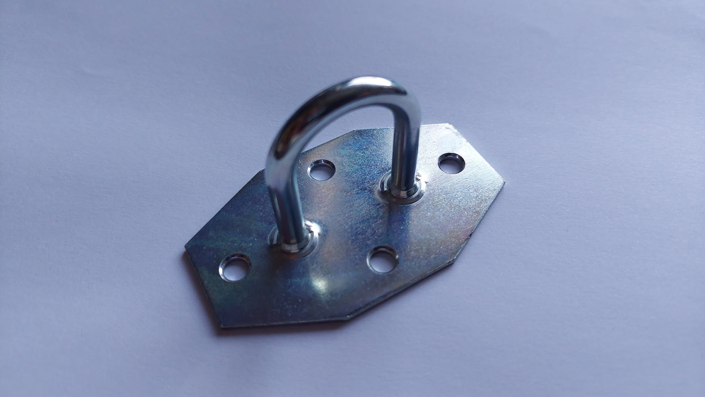 10 x Bügelkrampe 4-Loch Höhe 30mm Riemenkrampe Zurröse Krampe Anhänger LKW Plane verzinkt