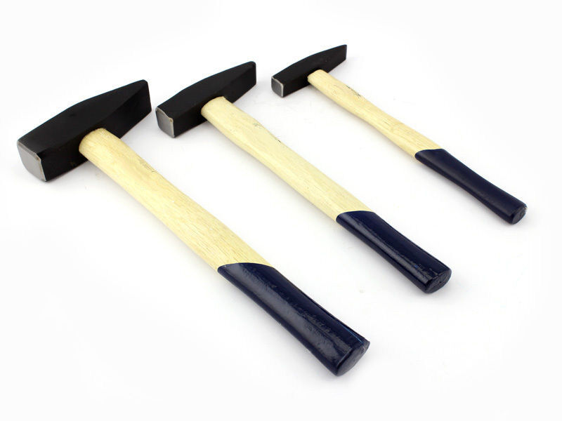 Schlosserhammer Satz 3-tlg, Hammer Set 100 + 500 + 1000g, Holzstiel