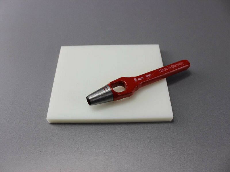 8mm Locheisen + Unterlage Schlagunterlage 100x120x8mm, Henkellocheisen für Ösen