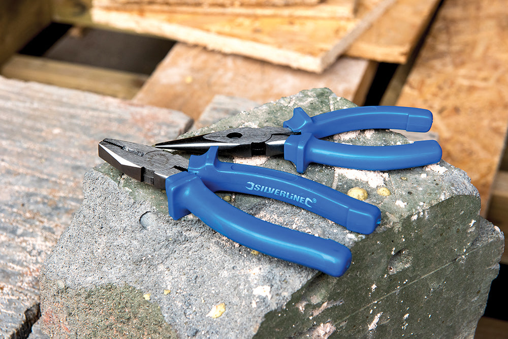 Silverline Profi Spitzzange Telefonzange Langbackenzange Kneifzange 150mm 633653
