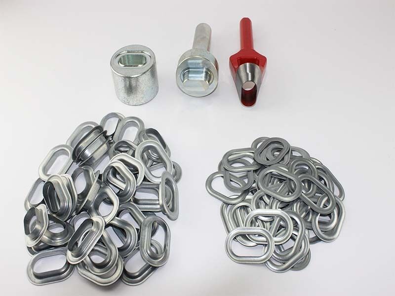 Profi Oval Ösen Set 42 x 22 mm + Einschlagstempel Locheisen
