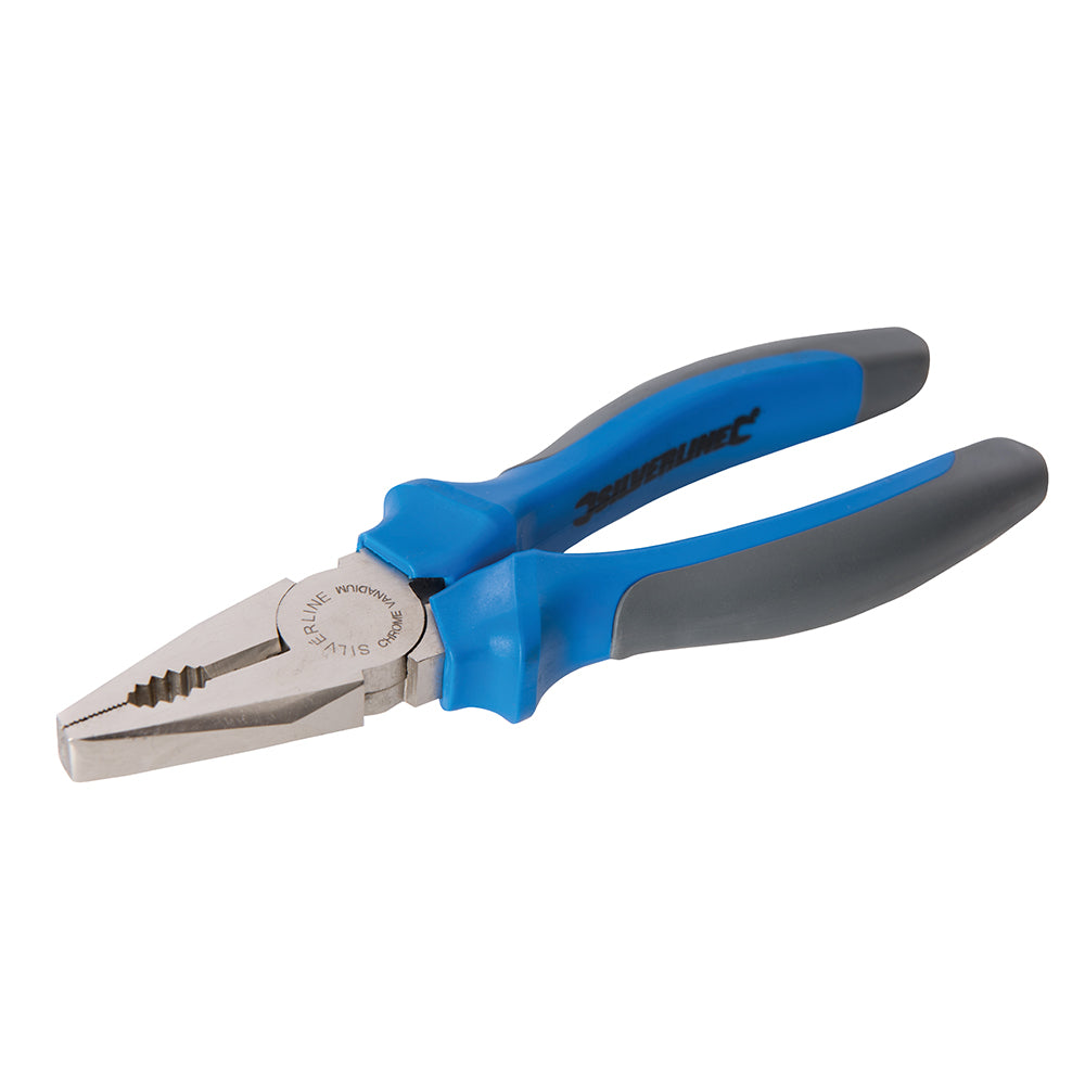 Profi Kombizange 180mm Seitenschneider Kneifzange Flachzange Silverline 571497