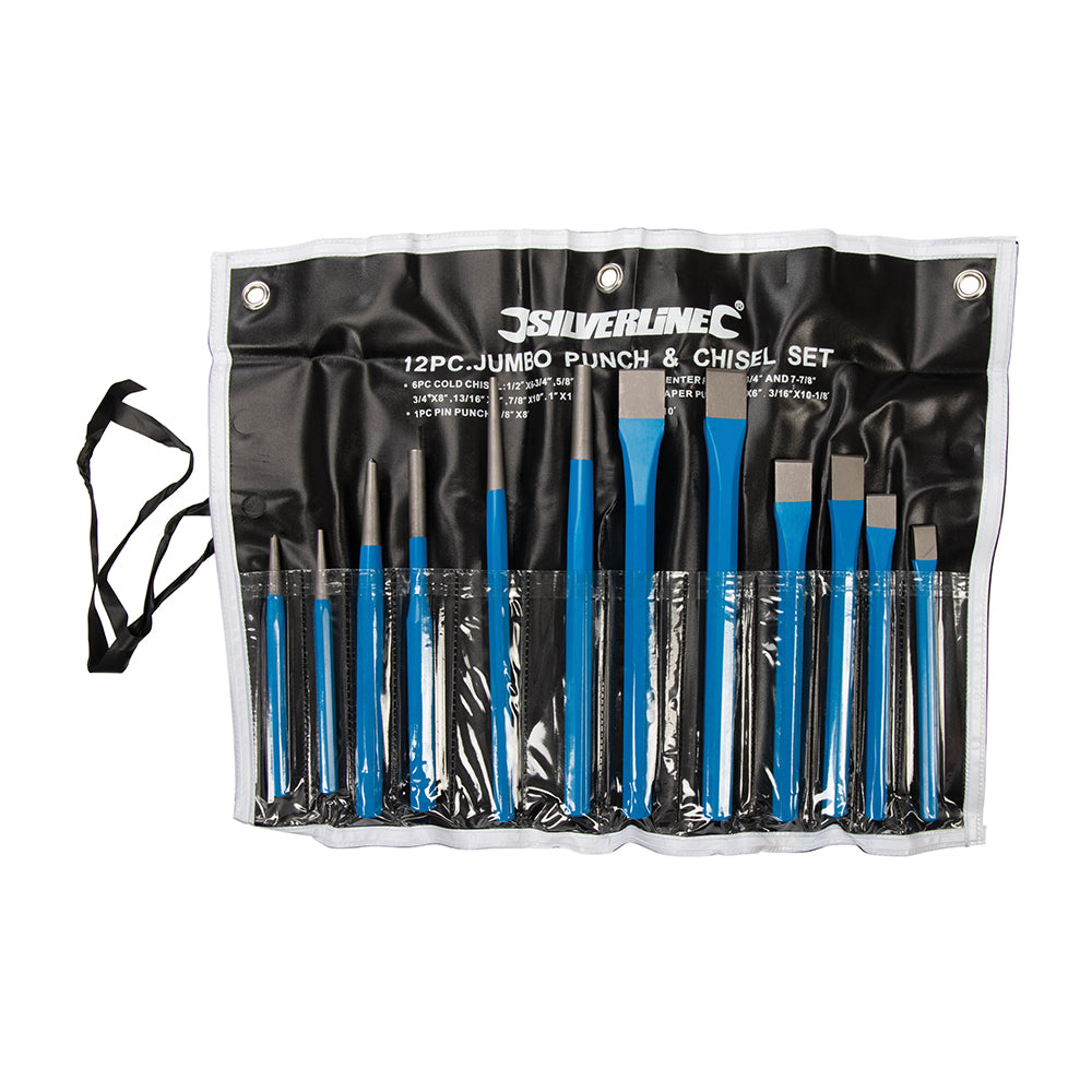 Körner Meißel Set 12-tlg Mechaniker Stanz Werkzeug 150-254mm PC05 Silverline