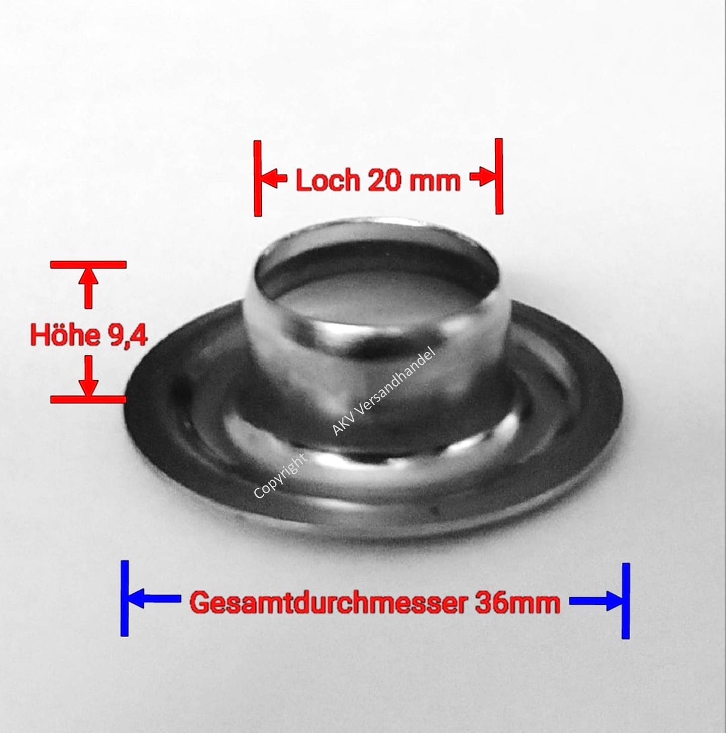 Profi Ösenset 20mm +100 Ösen verzinkt DIN7332 Locheisen Ösenwerkzeug Ösenstempel