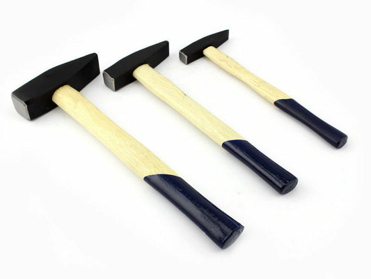 Schlosserhammer Satz 3-tlg, Hammer Set 200 + 1500 + 1000g, Holzstiel