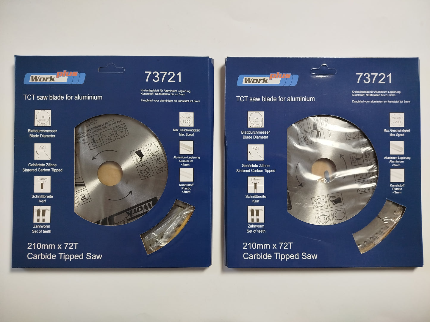 2 x HM Sägeblatt Ø 210 x 30 mm f. Aluminium Kunststoff Alu 72 Zähne Säge Kreissägeblatt