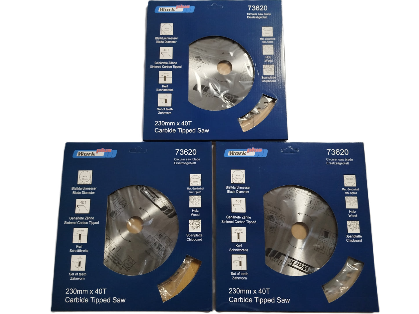 3 x HM Sägeblatt Hartmetall Kreissägeblatt Ø 230 x 30 mm 40 Zähne Säge