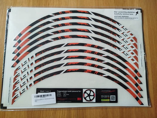 Felgenrand AufkleberK KTM 990 Duke Dekor Orange