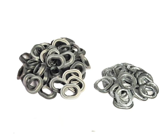 50 x Oval Ösen 22,5 x 13,5 mm Zink Stahl verzinkt Planenösen LKW Boot Plane Segel