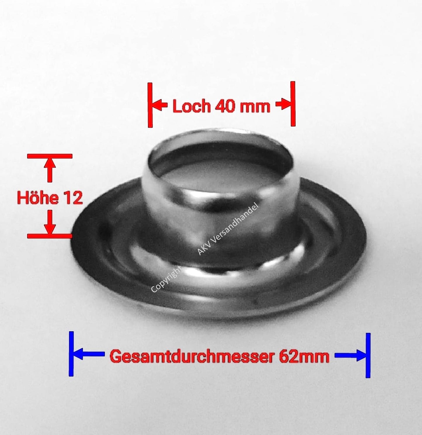 Einschlagstempel XXL 40 mm 20 Ösen Messing Nickel rostfrei Ösenwerkzeug