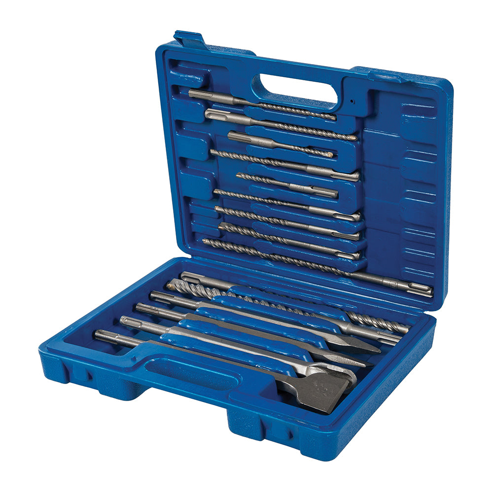 SDS Plus Steinbohrer + Meißel, 15-tlg Satz Silverline