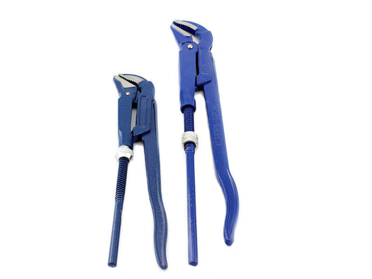 Wasserpumpenzangen 2-tlg 1" + 1,5" Blau Rohrzangen Set Eckrohrzange Zange Rohrza