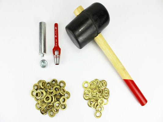 Profi Hammer Ösenset 12mm + Locheisen Ösenwerkzeug