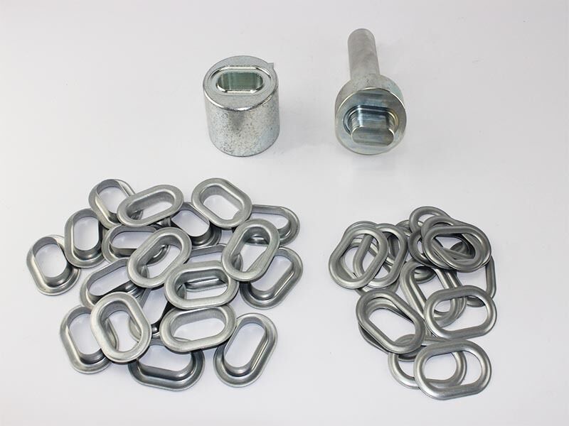 Oval Ösen Set 42 x 22 mm + Einschlagstempel