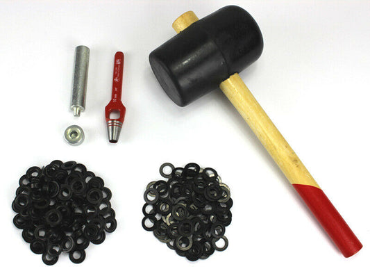 Profi Hammer Ösenset 10mm + Locheisen Ösenwerkzeug