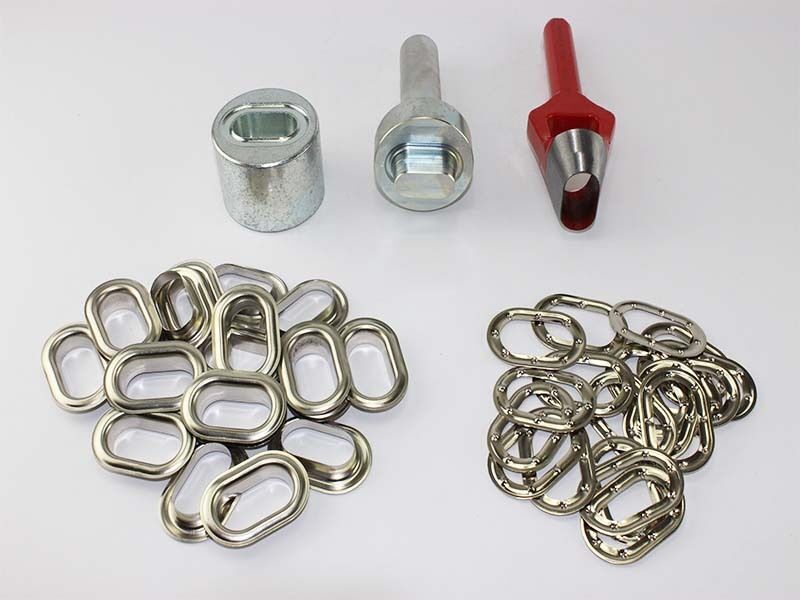 Profi Oval Ösen Set 42 x 22 mm + Einschlagstempel Locheisen