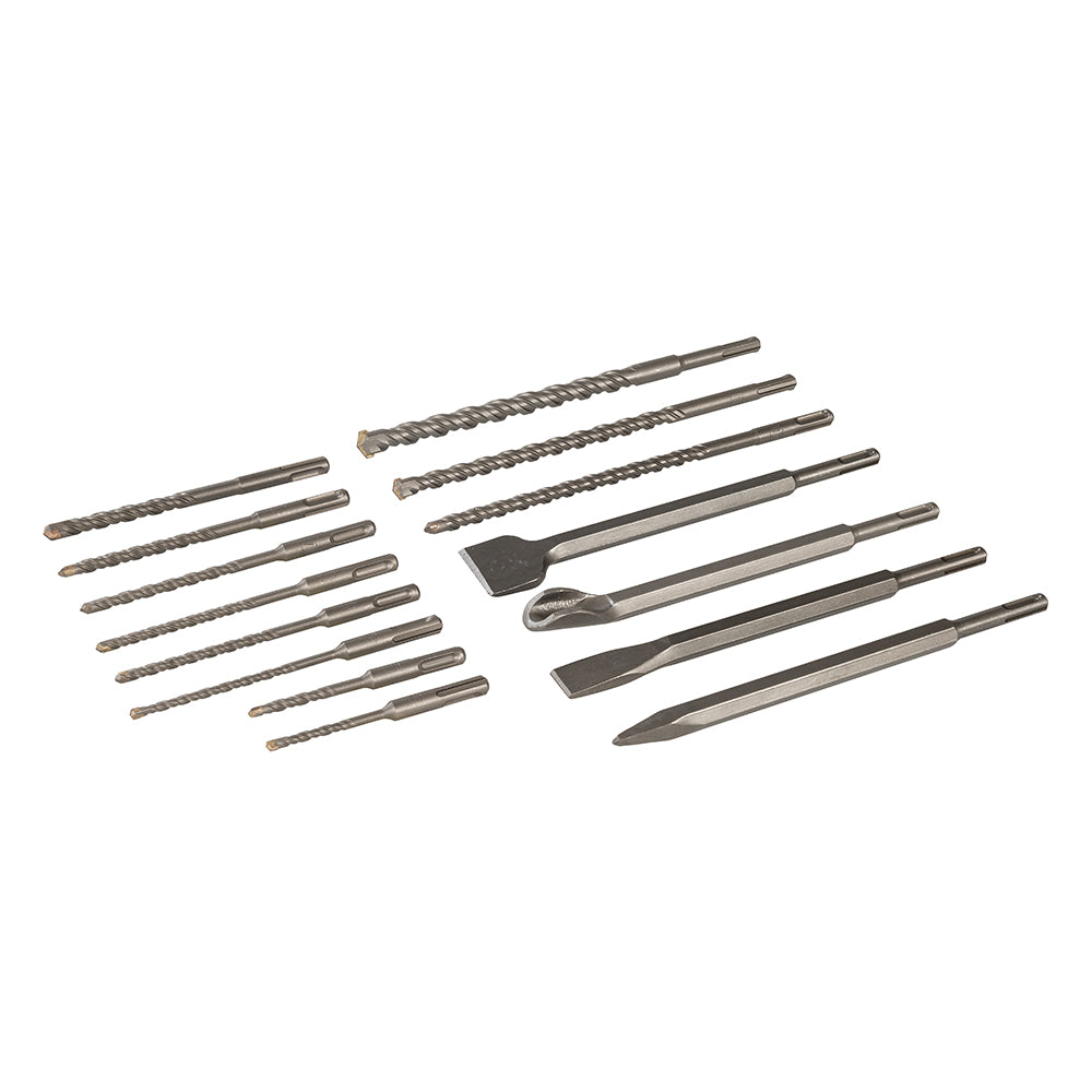 SDS Plus Steinbohrer + Meißel, 15-tlg Satz Silverline